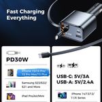 Laptop, Telefoane si Tablete - Telefoane mobile si accesorii - Accesorii Telefoane - Incarcatoare telefoane - Incarcator pentru Masina USB, Type-C, Cabluri Retractabile USB-C, Lightning, 69W - Techsuit NanoVoltX (C1) - Gri - Infinity.ro
