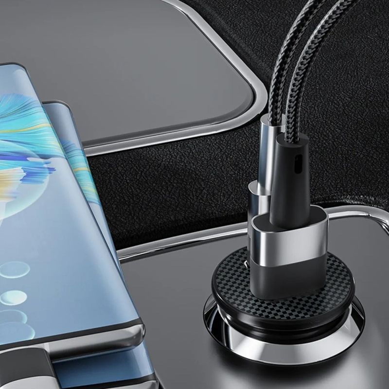 Laptop, Telefoane si Tablete - Telefoane mobile si accesorii - Accesorii Telefoane - Incarcatoare telefoane - Incarcator pentru Masina 2in1 USB, Type-C 40W, ABS - Techsuit MiniFuseX (C4) - Negru - Infinity.ro