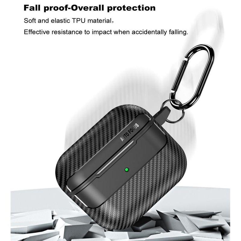 TV, Audio-Video si Foto - Portabile audio - Casti audio - Husa pentru AirPods 3 - Techsuit CarbonFiber - Negru - Infinity.ro