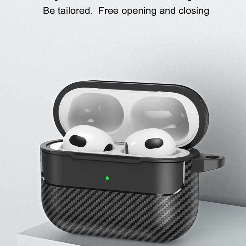 TV, Audio-Video si Foto - Portabile audio - Casti audio - Husa pentru AirPods 3 - Techsuit CarbonFiber - Negru - Infinity.ro