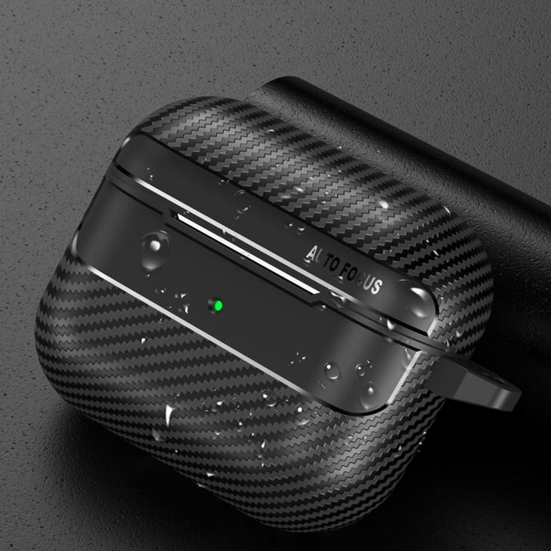 TV, Audio-Video si Foto - Portabile audio - Casti audio - Husa pentru AirPods 3 - Techsuit CarbonFiber - Negru - Infinity.ro