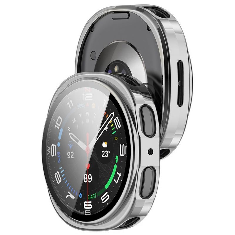 Laptop, Telefoane si Tablete - Wearables si gadgeturi - Wearables - Smartwatch-uri - Husa pentru Samsung Galaxy Watch8 40mm + Folie - Techsuit Defense360 Pro - Argintiu - Infinity.ro