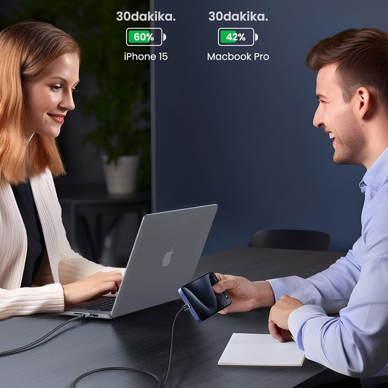 Laptop, Telefoane si Tablete - Telefoane mobile si accesorii - Accesorii Telefoane - Cabluri si adaptoare telefoane - Cablu de Date USB-C la Type-C, PD100W, 5A, 480Mbps, 3m - UVerde L512 (45065) - Space Gri - Infinity.ro