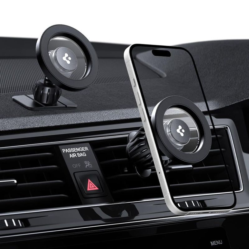 Laptop, Telefoane si Tablete - Telefoane mobile si accesorii - Accesorii Telefoane - Suport si docking telefoane - Suport Auto cu Magnet pentru Telefon, Universal, Ajustabil - Spigen (MFT13) - Negru - Infinity.ro