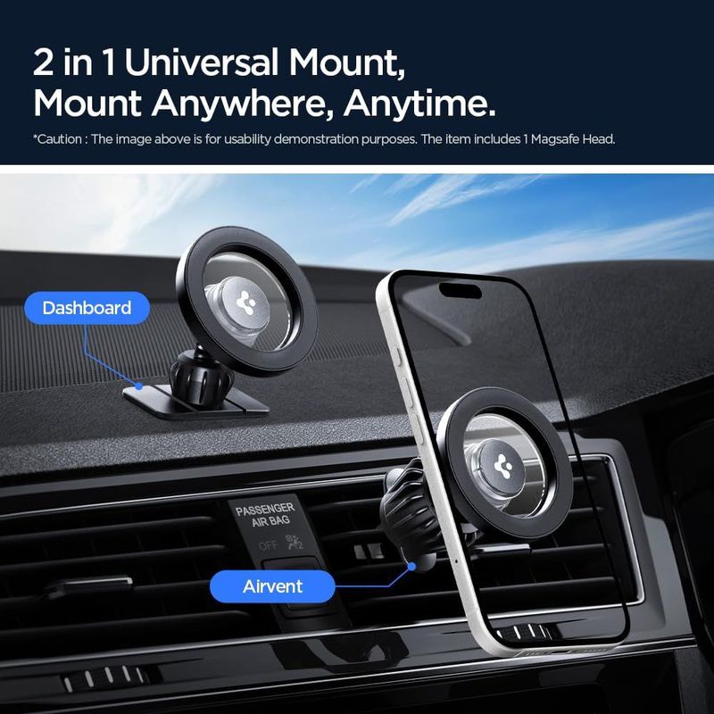 Laptop, Telefoane si Tablete - Telefoane mobile si accesorii - Accesorii Telefoane - Suport si docking telefoane - Suport Auto cu Magnet pentru Telefon, Universal, Ajustabil - Spigen (MFT13) - Negru - Infinity.ro