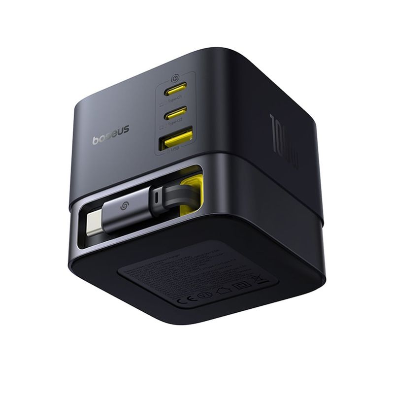 Laptop, Telefoane si Tablete - Telefoane mobile si accesorii - Accesorii Telefoane - Incarcatoare telefoane - Alimentator pentru Priza USB, 3x Type-C, 100W, 1.5m - Baseus Super GaN (P10164001123-00) - Cosmic Negru - Infinity.ro