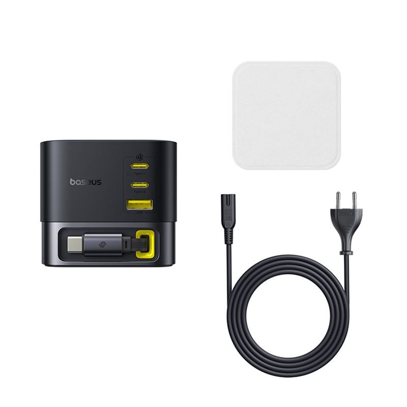 Laptop, Telefoane si Tablete - Telefoane mobile si accesorii - Accesorii Telefoane - Incarcatoare telefoane - Alimentator pentru Priza USB, 3x Type-C, 100W, 1.5m - Baseus Super GaN (P10164001123-00) - Cosmic Negru - Infinity.ro