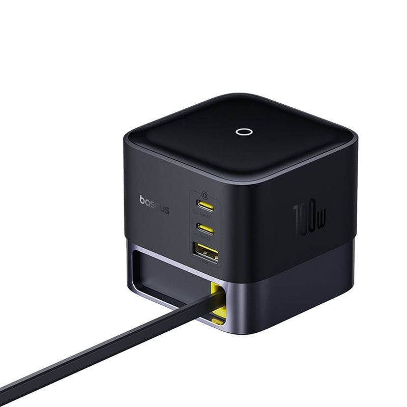 Laptop, Telefoane si Tablete - Telefoane mobile si accesorii - Accesorii Telefoane - Incarcatoare telefoane - Alimentator pentru Priza USB, 3x Type-C, 100W, 1.5m - Baseus Super GaN (P10164001123-00) - Cosmic Negru - Infinity.ro