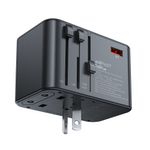 Laptop, Telefoane si Tablete - Telefoane mobile si accesorii - Accesorii Telefoane - Incarcatoare telefoane - Adaptor pentru Priza 3x Type-C, EU, UK, AUS, US, GaN, PD75W - Acefast (Z1) - Negru - Infinity.ro