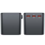 Laptop, Telefoane si Tablete - Telefoane mobile si accesorii - Accesorii Telefoane - Incarcatoare telefoane - Adaptor pentru Priza 3x Type-C, EU, UK, AUS, US, GaN, PD75W - Acefast (Z1) - Negru - Infinity.ro