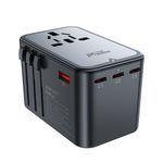 Laptop, Telefoane si Tablete - Telefoane mobile si accesorii - Accesorii Telefoane - Incarcatoare telefoane - Adaptor pentru Priza 3x Type-C, EU, UK, AUS, US, GaN, PD75W - Acefast (Z1) - Negru - Infinity.ro