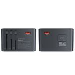Laptop, Telefoane si Tablete - Telefoane mobile si accesorii - Accesorii Telefoane - Incarcatoare telefoane - Adaptor pentru Priza 3x Type-C, EU, UK, AUS, US, GaN, PD75W - Acefast (Z1) - Negru - Infinity.ro