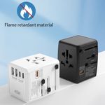 Laptop, Telefoane si Tablete - Telefoane mobile si accesorii - Accesorii Telefoane - Incarcatoare telefoane - Adaptor pentru Priza Universal, PD45W, 2 x USB, 3 x Type-C, EU, UK, AUS, US - Techsuit (HHT905) - Negru - Infinity.ro