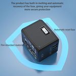 Laptop, Telefoane si Tablete - Telefoane mobile si accesorii - Accesorii Telefoane - Incarcatoare telefoane - Adaptor pentru Priza Universal, PD45W, 2 x USB, 3 x Type-C, EU, UK, AUS, US - Techsuit (HHT905) - Negru - Infinity.ro