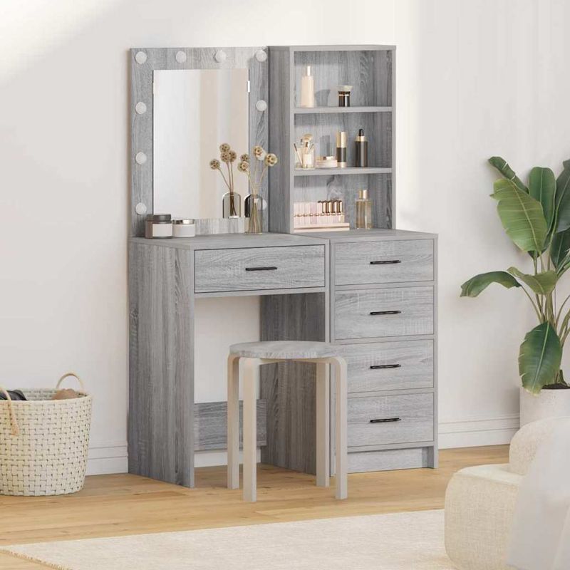 Casa si Gradina - Mobilier - Comode si corpuri - Masute de toaleta - Masa de Machiaj 2 pcs Gri 50 x 41 x 135 cm Lemn compozit - Infinity.ro