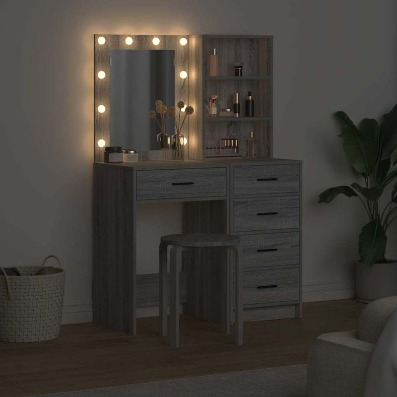 Casa si Gradina - Mobilier - Comode si corpuri - Masute de toaleta - Masa de Machiaj 2 pcs Gri 50 x 41 x 135 cm Lemn compozit - Infinity.ro