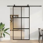 Casa si Gradina - Constructii - Usi interior, exterior si garaj - Usi interior - Usa glisanta cu set de feronerie neagra sticla securizata - Infinity.ro