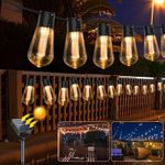 Casa si Gradina - Decoratiuni - Decoratiuni petrecere - Bannere si ghirlande decorative - Ghirlanda LED Solara Exterior 5m cu 10 Becuri, Brivoo®, Lumina Calda 3000K, Panou Solar - Infinity.ro