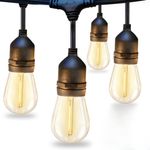 Casa si Gradina - Decoratiuni - Decoratiuni petrecere - Bannere si ghirlande decorative - Ghirlanda LED Solara Exterior 5m cu 10 Becuri, Brivoo®, Lumina Calda 3000K, Panou Solar - Infinity.ro