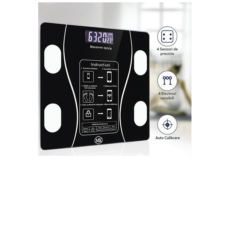 Ingrijire personala si Cosmetice - Sanatate si wellness - Aparate medicale - Cantare corporale - Cantar corporal inteligent Bluetooth Brivoo® cu Aplicatie Smart pentru Monitorizare Greutate - Infinity.ro