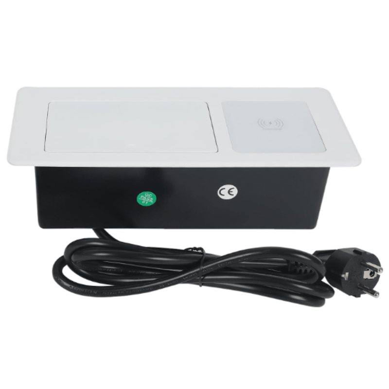 Casa si Gradina - Electrice - Prize - Priza Incorporabila, Adsinio, Incarcator Wireless de 15W, 2 Schuko, 1 USB-A, 1 USB-C,Curent 16A, Alb - Infinity.ro