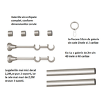 Casa si Gradina - Textile si covoare - Perdele si draperii - Accesorii perdele si draperii - Galerie metalica Luna Clasica, Dubla, Satin Niche,19mm x 3.2m, (argintiu mat), Calitate Superioara - Infinity.ro