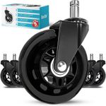 PC, gaming si accesorii - Gaming - Accesorii gaming - Scaune gaming - Set 5 roti de silicon, diametru 75mm, tija 11mm, pentru scaune de birou sau scaune de gaming, Negru - Infinity.ro