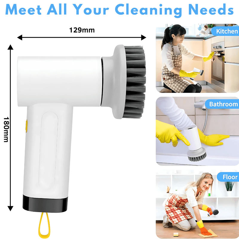 Market - Curatenie si intretinere casa - Produse menaj - Accesorii curatenie - Perie electrica rotativa pentru curatare profesionala LUVLU®, 4 capete detasabile, 380 RPM, 2 viteze, fara fir, IPX6 - Infinity.ro