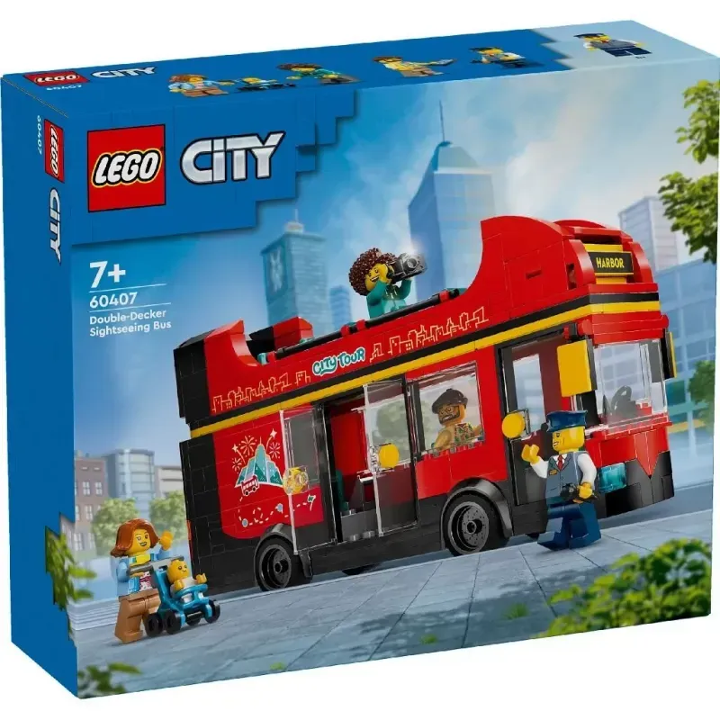 Jucarii, Copii si Bebe - Jucarii si jocuri - Seturi de constructie si cuburi - Seturi de constructie - LEGO City Autobuz turistic rosu cu etaj 60407 - Infinity.ro