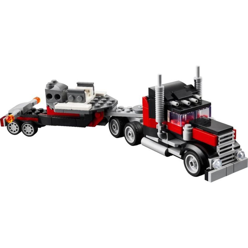 Jucarii, Copii si Bebe - Jucarii si jocuri - Seturi de constructie si cuburi - Seturi de constructie - LEGO Creator Camioneta platforma cu elicopter 31146 - Infinity.ro