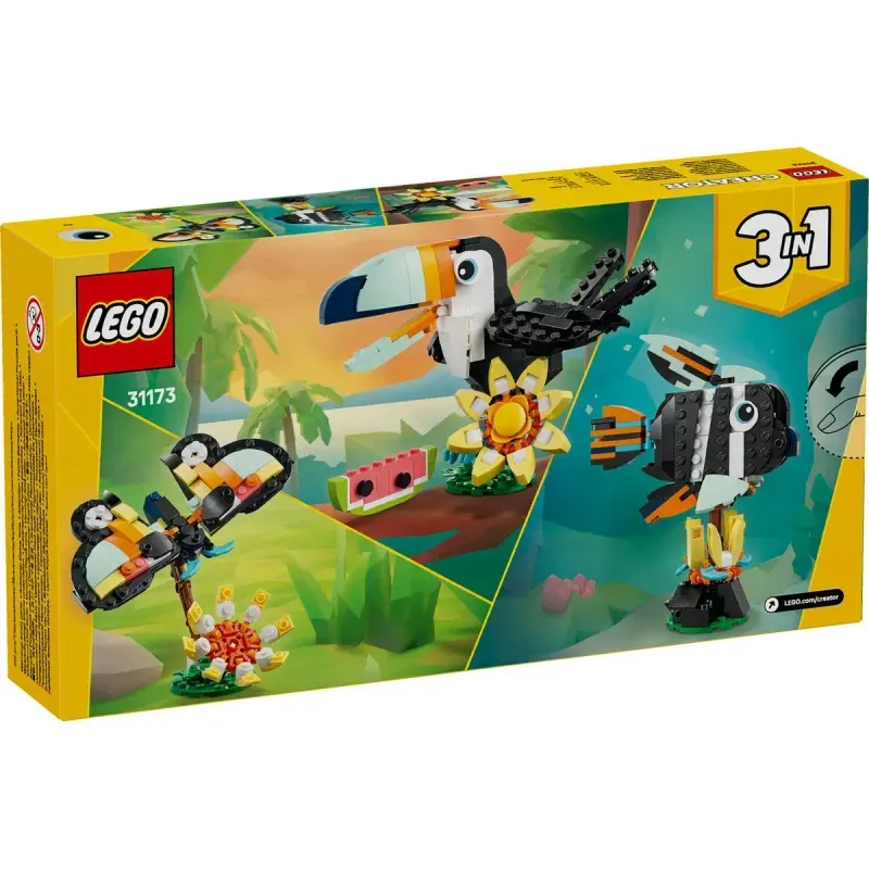 Jucarii, Copii si Bebe - Jucarii si jocuri - Seturi de constructie si cuburi - Seturi de constructie - LEGO Creator Animale salbatice: Tucan tropical 31173 - Infinity.ro