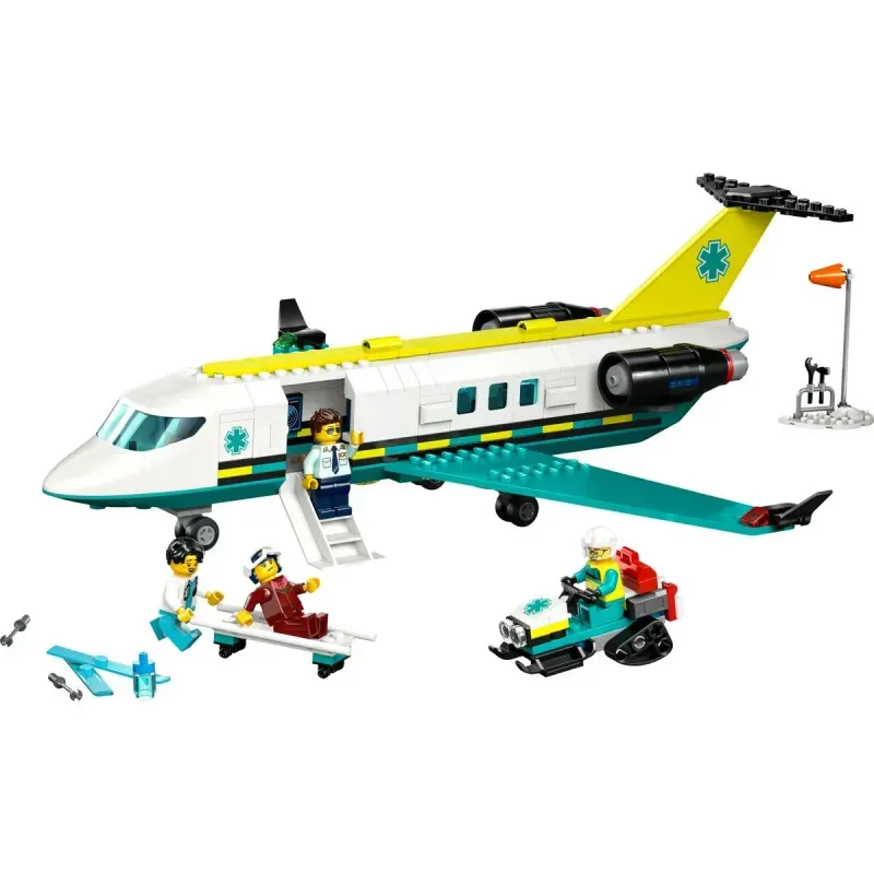 Jucarii, Copii si Bebe - Jucarii si jocuri - Seturi de constructie si cuburi - Seturi de constructie - LEGO City Avion-ambulanta pentru urgente 60465 - Infinity.ro