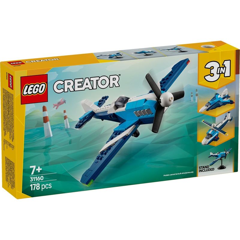 Jucarii, Copii si Bebe - Jucarii si jocuri - Seturi de constructie si cuburi - Seturi de constructie - LEGO Creator Aparat de zbor, Avion de curse 31160 - Infinity.ro