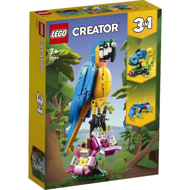 Jucarii, Copii si Bebe - Jucarii si jocuri - Seturi de constructie si cuburi - Seturi de constructie - LEGO Creator Papagal Exotic 31136 - Infinity.ro