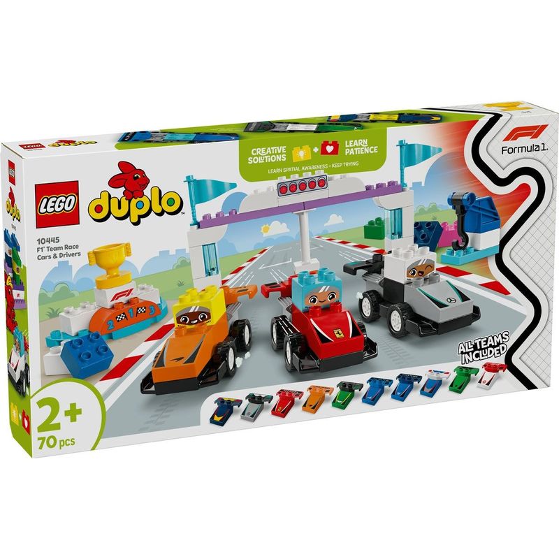 Jucarii, Copii si Bebe - Jucarii si jocuri - Seturi de constructie si cuburi - Seturi de constructie - LEGO DUPLO Echipa F1: Masini si piloti de curse 10445 - Infinity.ro