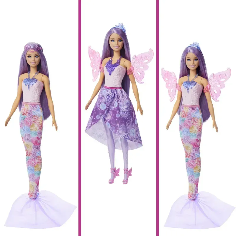 Jucarii, Copii si Bebe - Jucarii si jocuri - Papusi si accesorii - Papusi - Papusa cu accesorii de zana si sirena, Barbie Fantasy - Infinity.ro