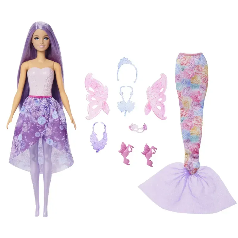 Jucarii, Copii si Bebe - Jucarii si jocuri - Papusi si accesorii - Papusi - Papusa cu accesorii de zana si sirena, Barbie Fantasy - Infinity.ro