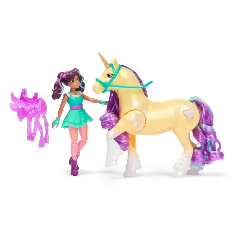Jucarii, Copii si Bebe - Jucarii si jocuri - Papusi si accesorii - Papusi - Set papusa Ava si unicornul Leaf, Unicorn Academy - Infinity.ro