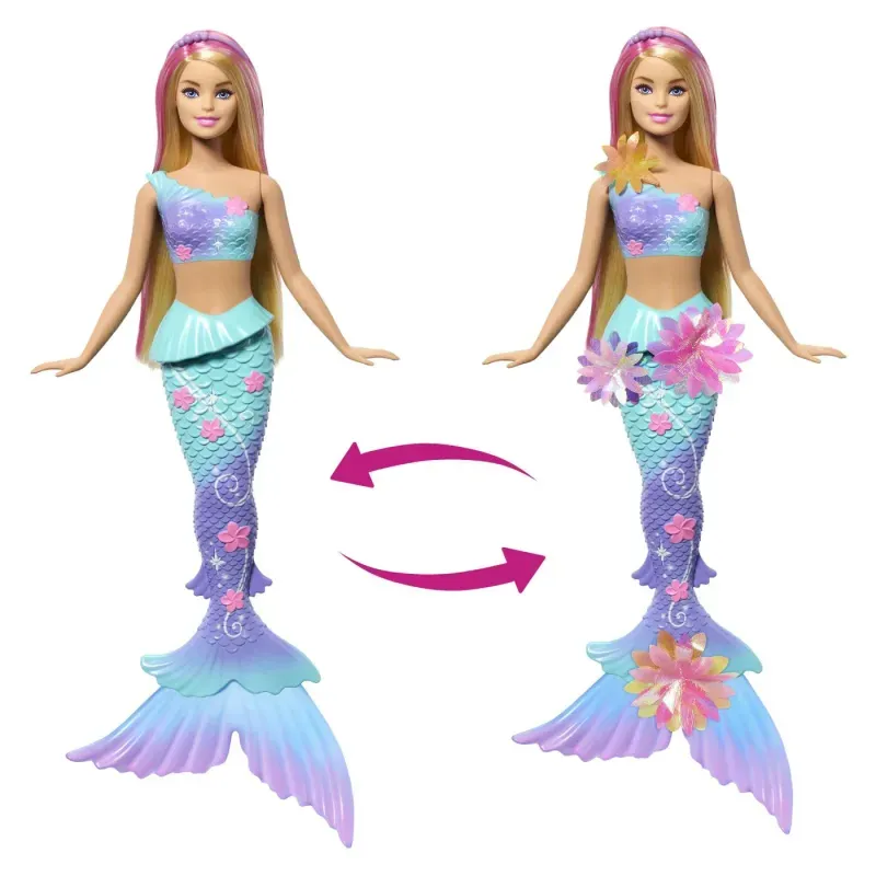 Jucarii, Copii si Bebe - Jucarii si jocuri - Papusi si accesorii - Papusi - Papusa sirena Barbie, Flower Magic - Infinity.ro
