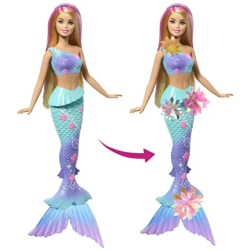Jucarii, Copii si Bebe - Jucarii si jocuri - Papusi si accesorii - Papusi - Papusa sirena Barbie, Flower Magic - Infinity.ro