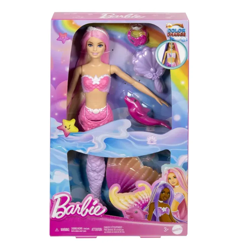 Jucarii, Copii si Bebe - Jucarii si jocuri - Papusi si accesorii - Papusi - Papusa sirena, Barbie, Color Change - Infinity.ro