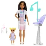Jucarii, Copii si Bebe - Jucarii si jocuri - Papusi si accesorii - Papusi - Set de joaca papusa Barbie bruneta face cariera Stomatolog - Infinity.ro