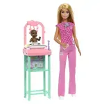 Jucarii, Copii si Bebe - Jucarii si jocuri - Papusi si accesorii - Papusi - Set de joaca papusa Barbie blonda Face Cariera Pediatru - Infinity.ro