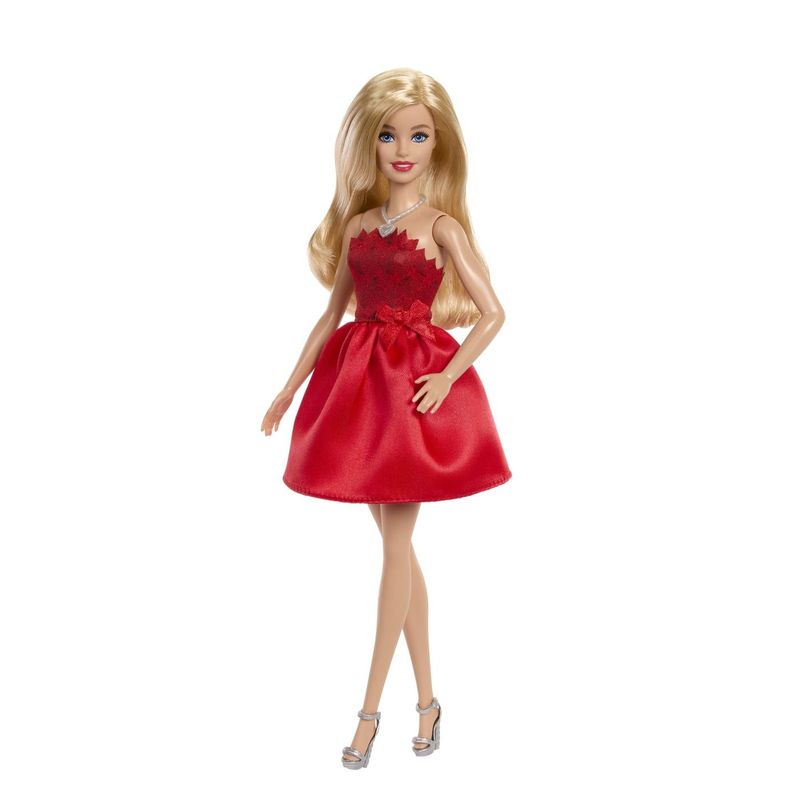 Jucarii, Copii si Bebe - Jucarii si jocuri - Papusi si accesorii - Papusi - Papusa Barbie Colectie Aniversara 80 de Ani Blonda cu Rochie Rosie Rubin - Infinity.ro
