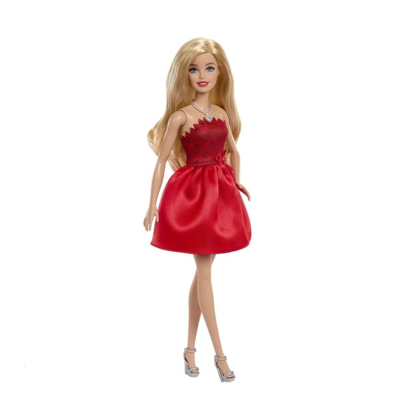 Jucarii, Copii si Bebe - Jucarii si jocuri - Papusi si accesorii - Papusi - Papusa Barbie Colectie Aniversara 80 de Ani Blonda cu Rochie Rosie Rubin - Infinity.ro