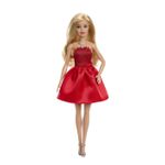 Jucarii, Copii si Bebe - Jucarii si jocuri - Papusi si accesorii - Papusi - Papusa Barbie Colectie Aniversara 80 de Ani Blonda cu Rochie Rosie Rubin - Infinity.ro