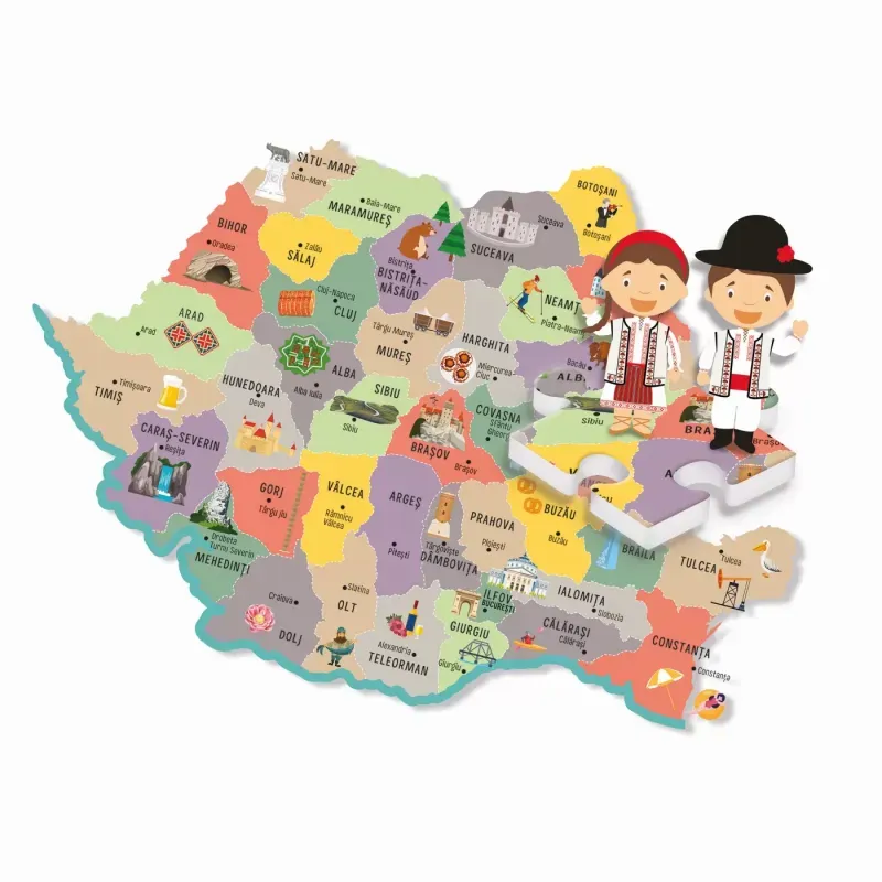 Jucarii, Copii si Bebe - Jucarii si jocuri - Jucarii & jocuri educative - Jocuri si jucarii educative - Joc Educativ Sa Descoperim Romania - Infinity.ro