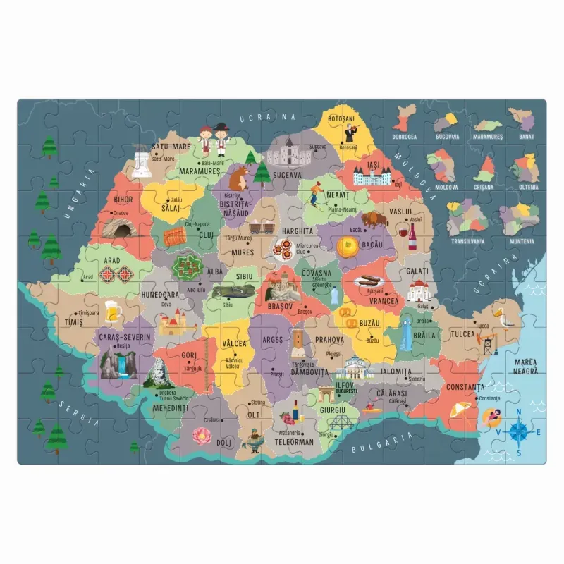 Jucarii, Copii si Bebe - Jucarii si jocuri - Jucarii & jocuri educative - Jocuri si jucarii educative - Joc Educativ Sa Descoperim Romania - Infinity.ro