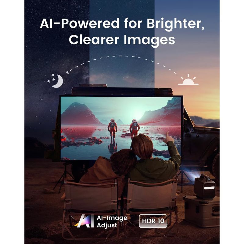 TV, Audio-Video si Foto - Videoproiectoare si accesorii - Videoproiectoare - Proiector video portabil smart Anker Nebula Mars 3, 4K, 1000 ANSI Lumens, Android TV 11, AI, IPX3, Negru - Infinity.ro