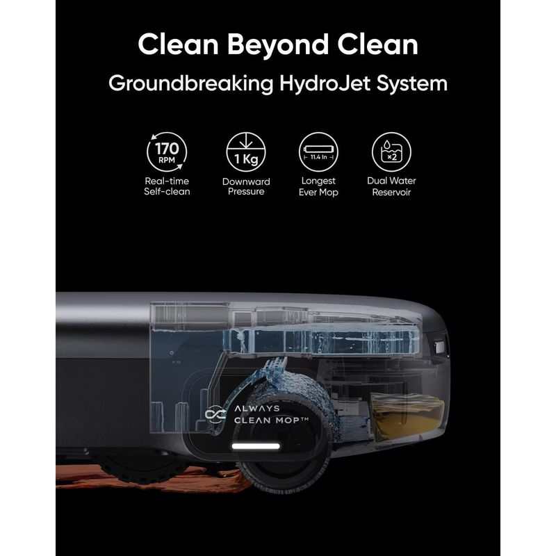 Electronice si Electrocasnice - Ingrijirea locuintei - Aspiratoare - Aspirator robot eufy Robot Vacuum Omni S1 Pro, Statie All-in-One, HydroJet Robot, Aspirator si Mop, 8000 Pa, Negru - Infinity.ro